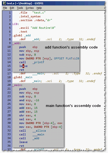 Assembly listing